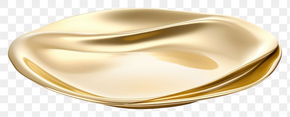 PNG Plate gold plate white background.