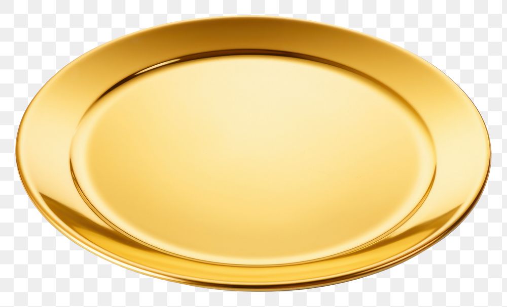 PNG Plate plate gold white background.