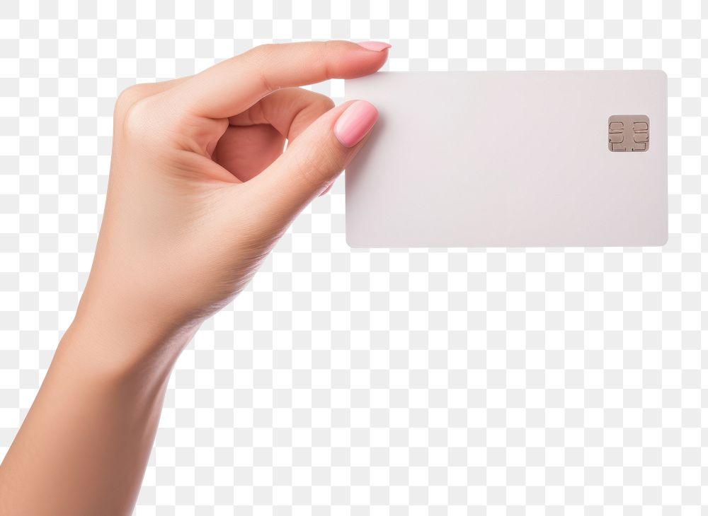 PNG Hand white background electronics credit card.