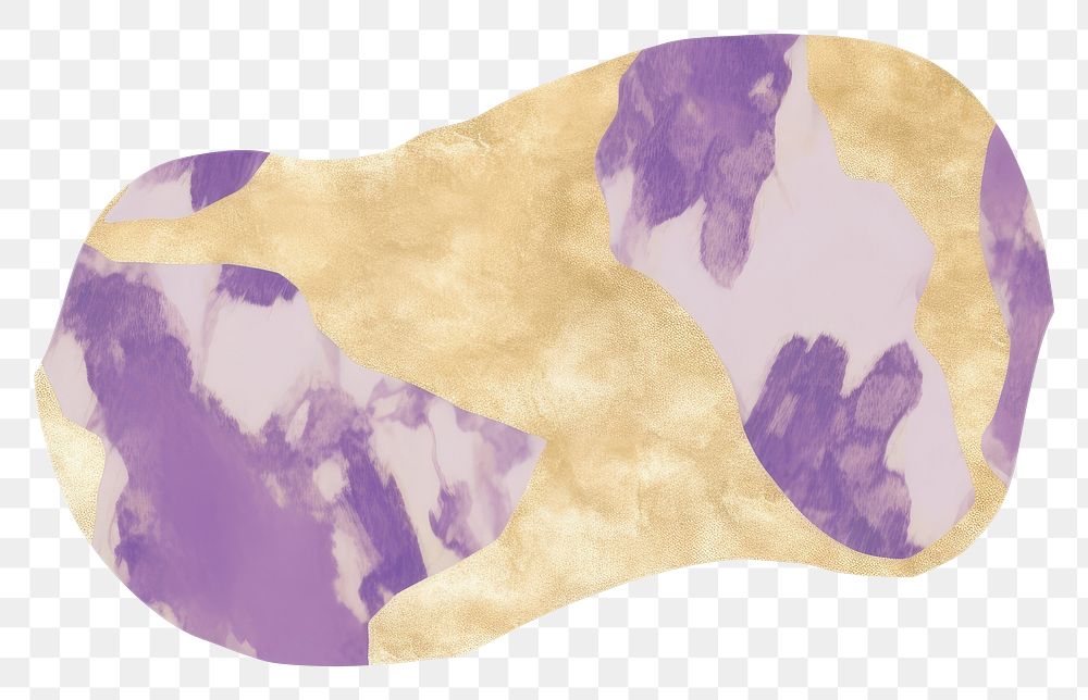 PNG Purple gold marble distort shape white background microbiology accessories.