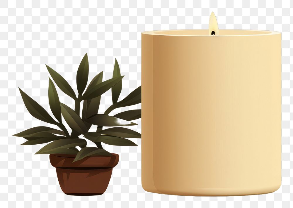 PNG  Candle candle plant decoration.