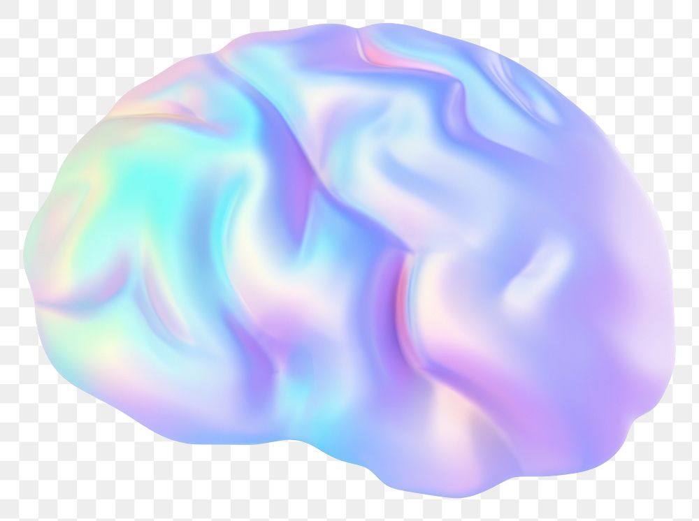 PNG  A holography brain icon white background single object translucent.