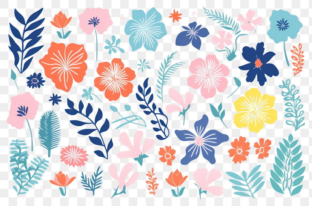PNG  Flowers pattern nature plant.