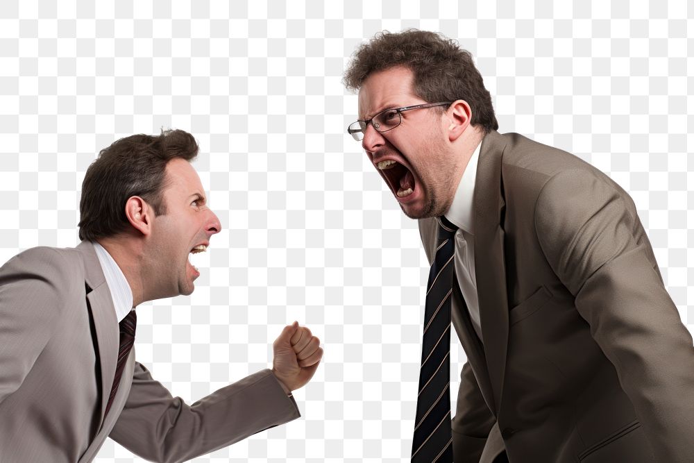 PNG  Businessman shouting arguing adult.