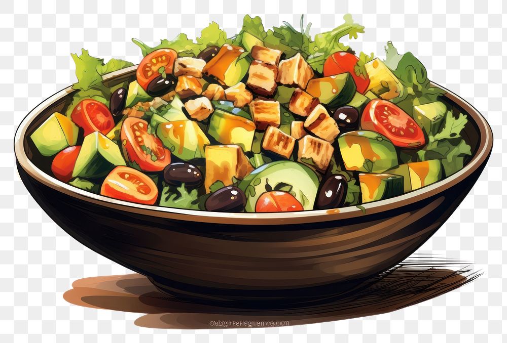 PNG  Salad plate food meal.