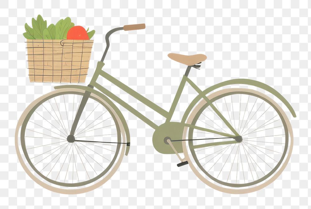 PNG  Illustration of a simple bicycle vehicle wheel transportation.