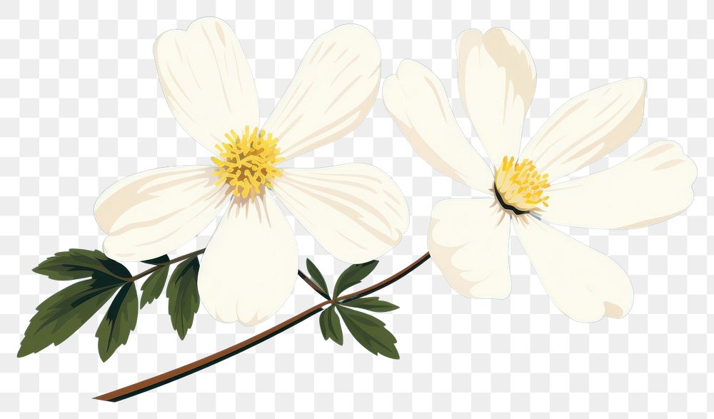 PNG  White flower blossom pollen plant.