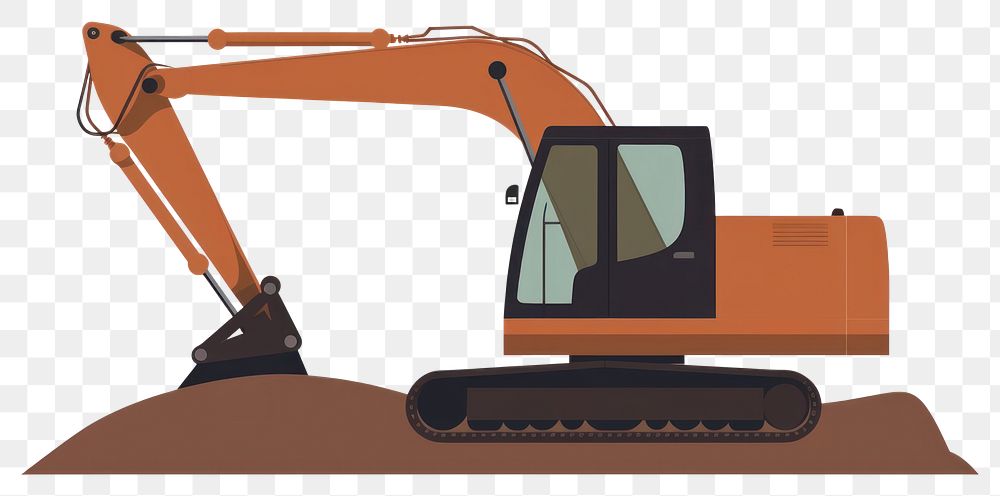 PNG Excavator  white background construction.