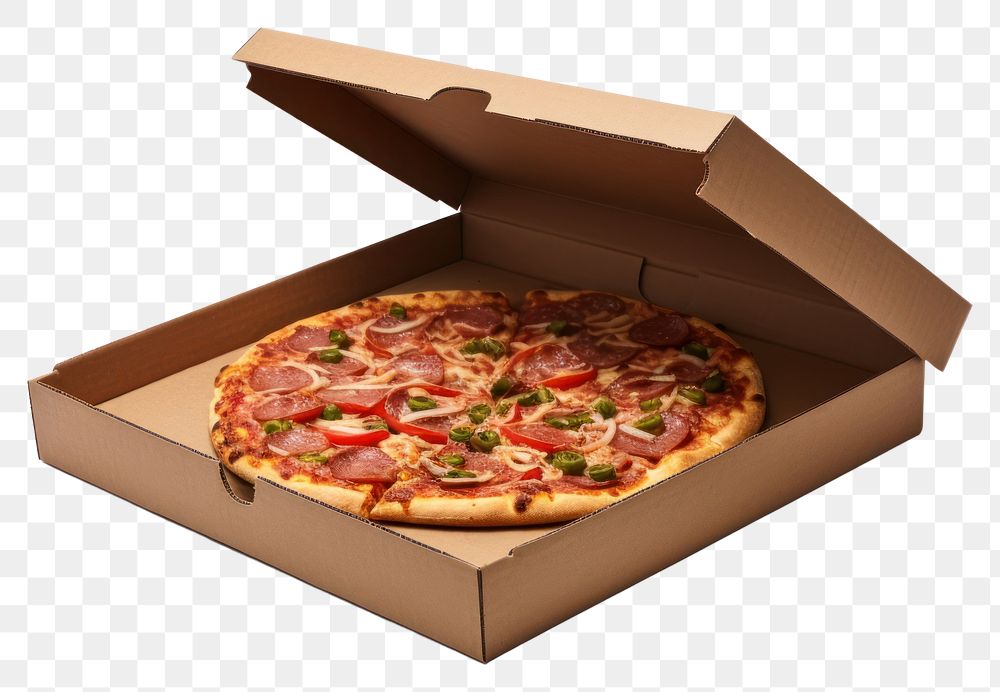 PNG Paper carton take away pizza box paper food white background.