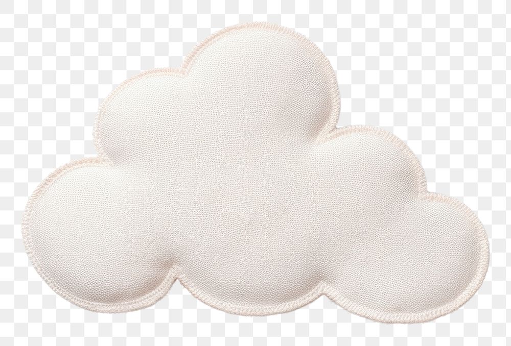 PNG Cloud in embroidery style white accessories simplicity.