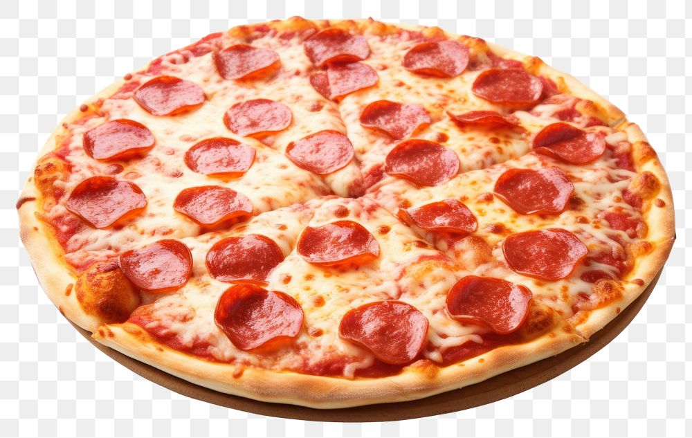 PNG Pizza pepperoni food white background.