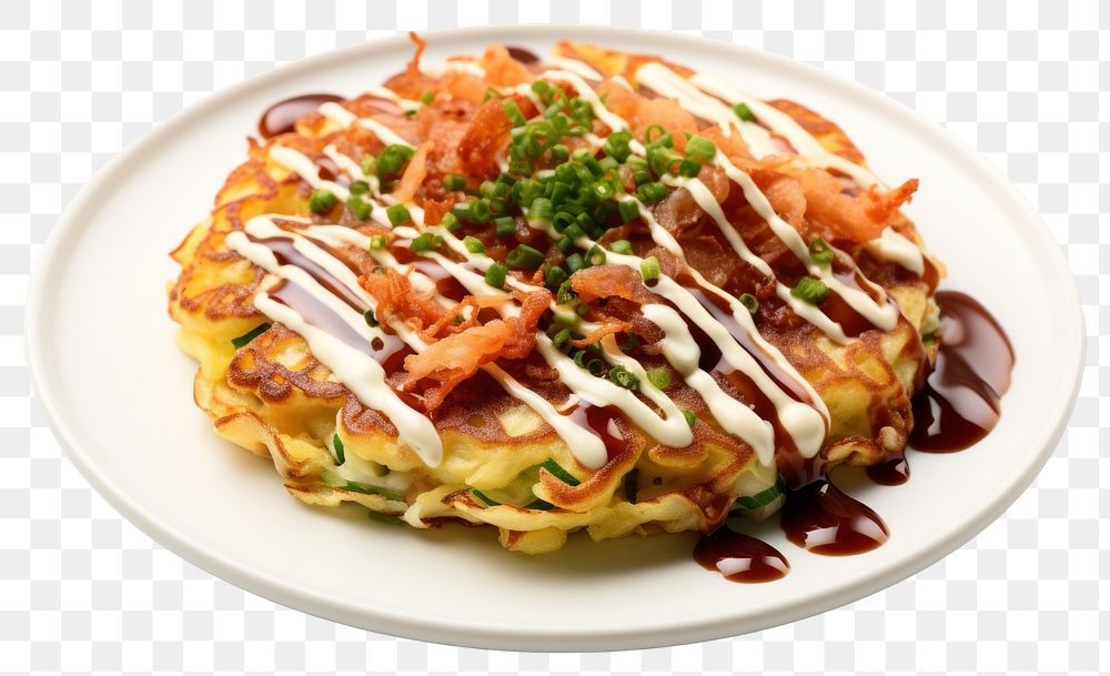 PNG Okonomiyaki food meal dish.