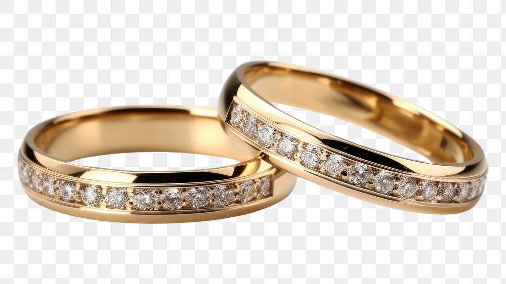 PNG Gold wedding diamond ring gemstone jewelry white background.