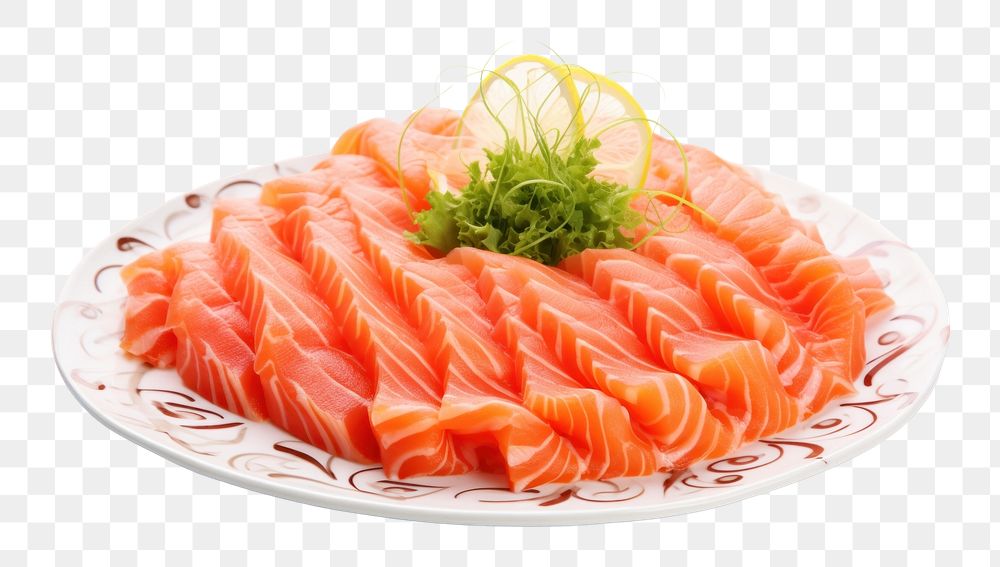 PNG Sashimi seafood salmon plate.