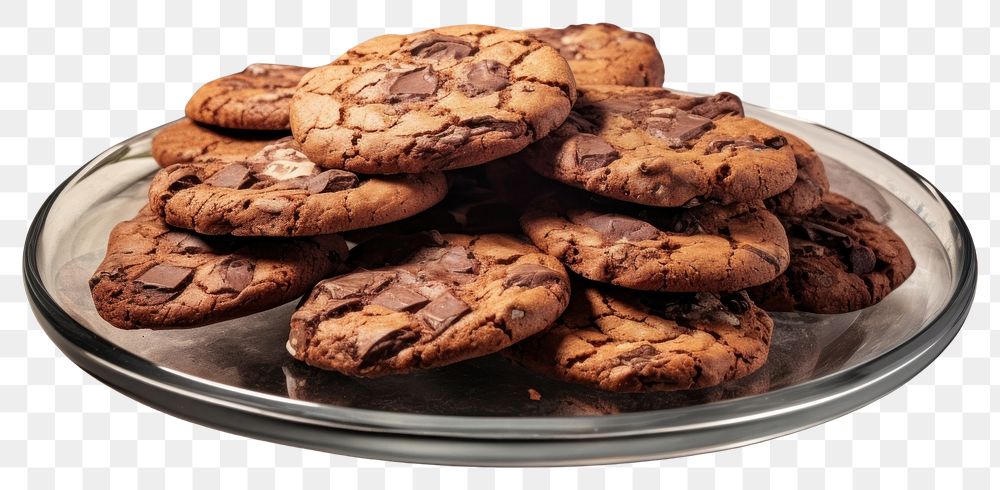 PNG Chocolate dessert cookie plate.
