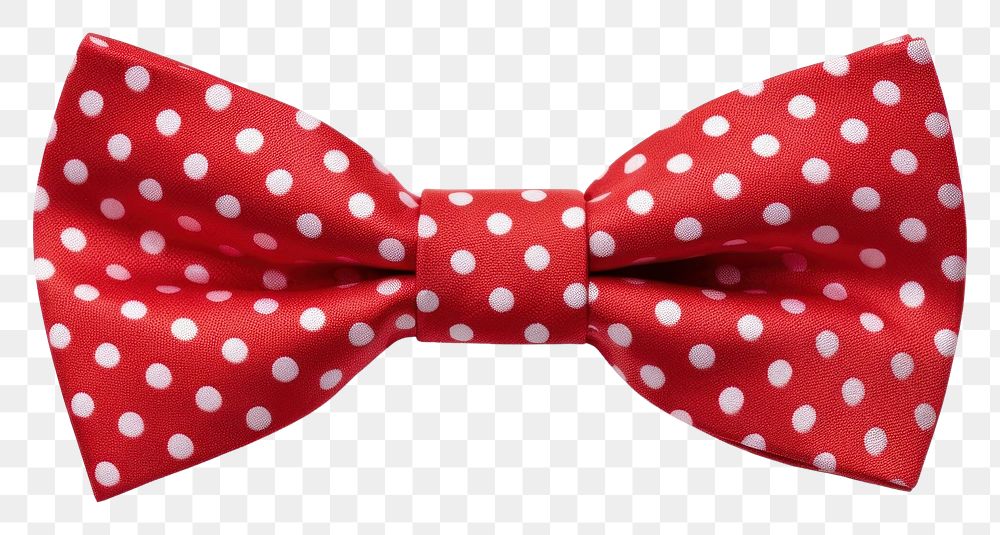 PNG Funky polka dotted bow tie white red white background.