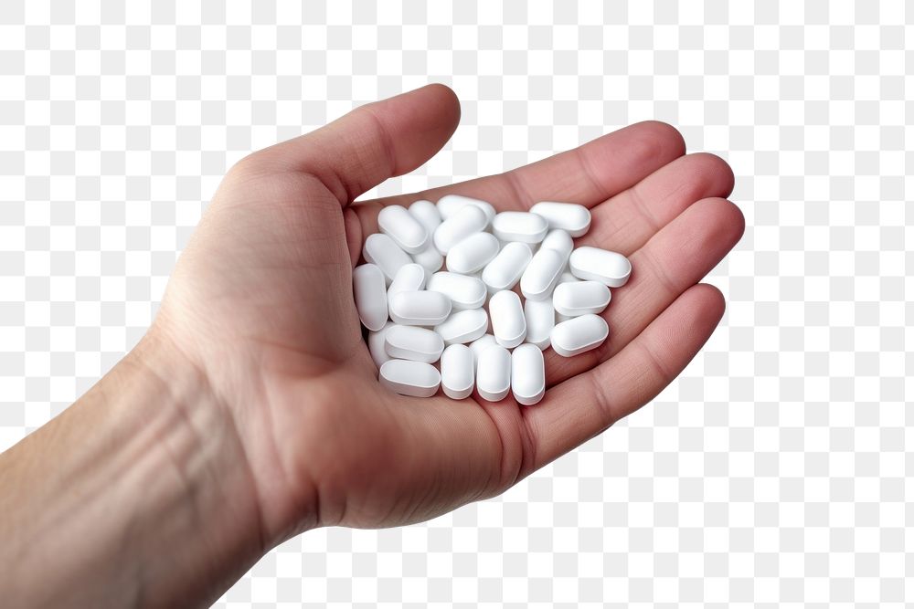 PNG  Pills holding white hand. AI generated Image by rawpixel.