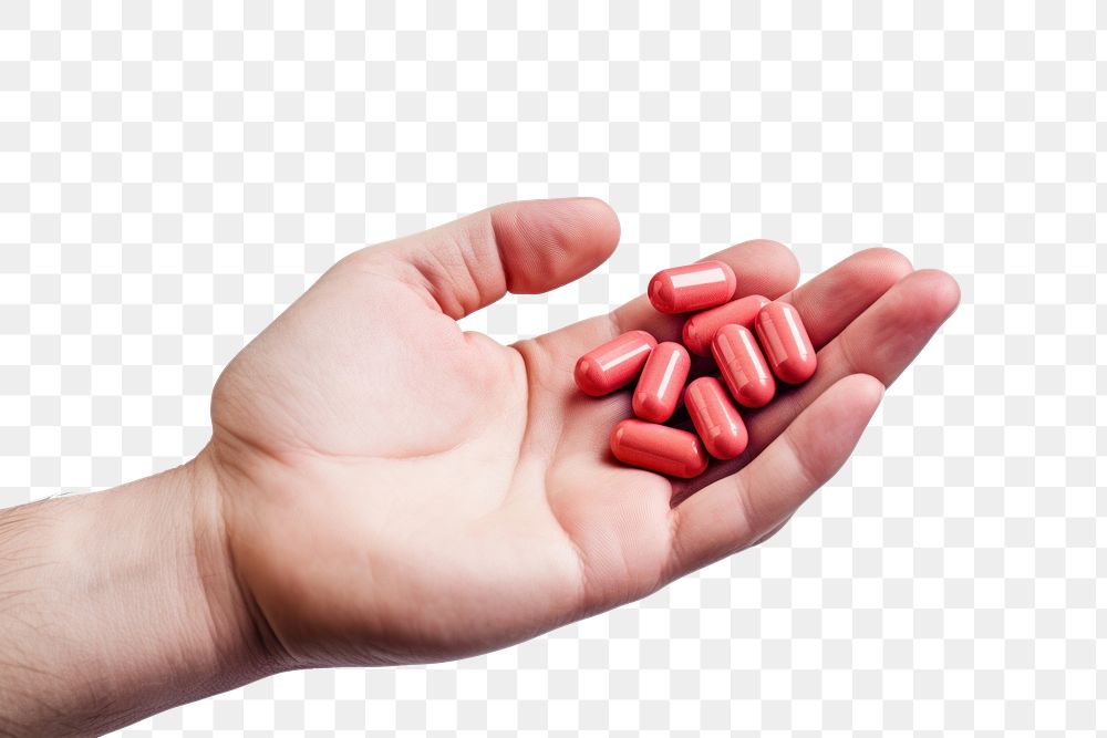 PNG  Tablet medicine holding pill hand. AI generated Image by rawpixel.