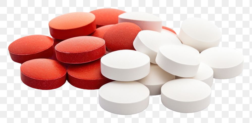 PNG  Tablet medicine pill red white background. AI generated Image by rawpixel.