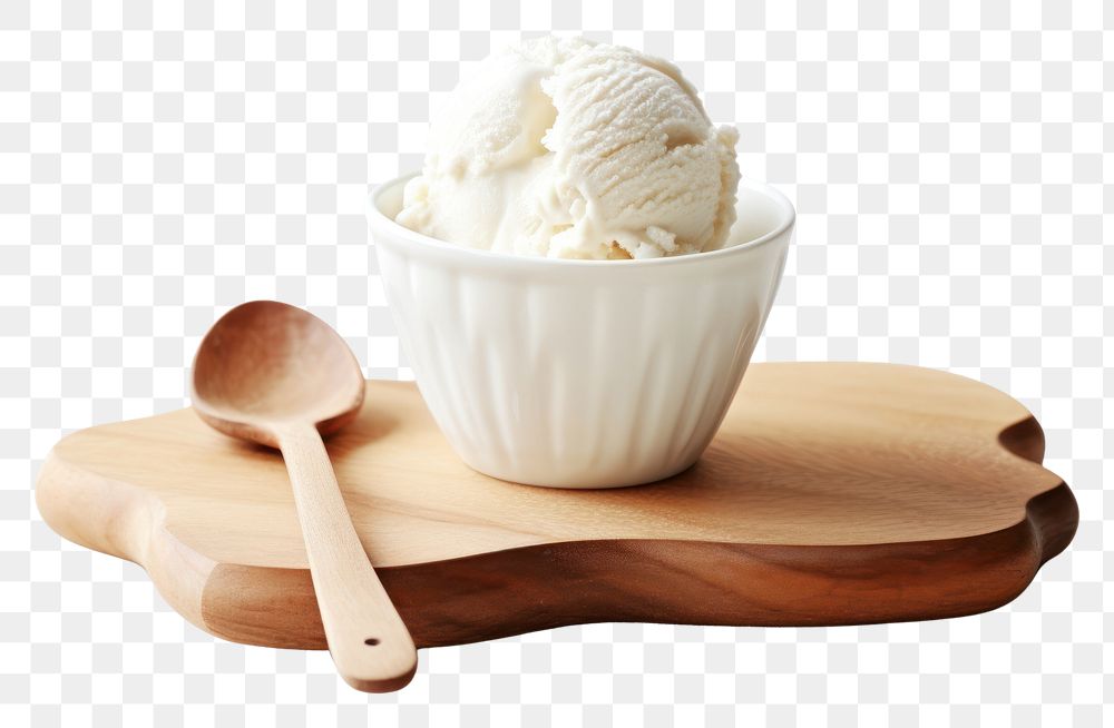 PNG  Ice cream dessert vanilla spoon. AI generated Image by rawpixel.
