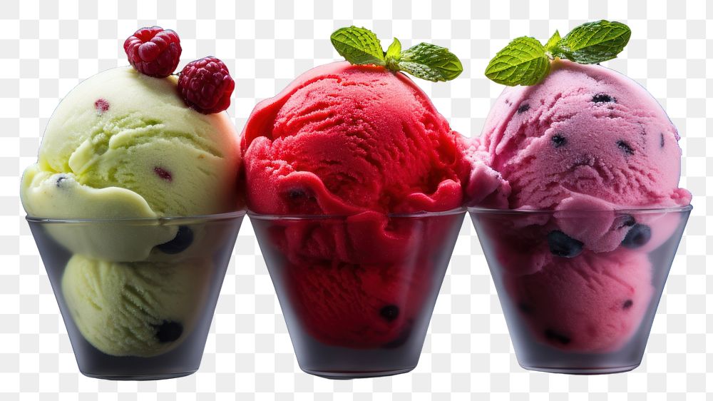 PNG  Ice cream dessert fruit plant. AI generated Image by rawpixel.