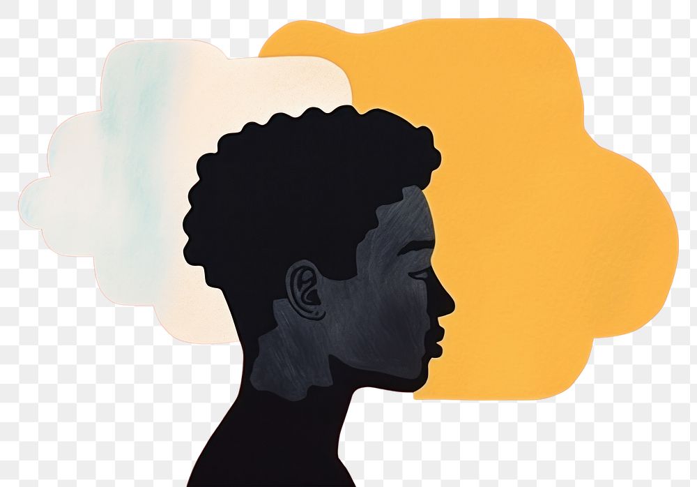 PNG  Brain silhouette art painting. AI generated Image by rawpixel.