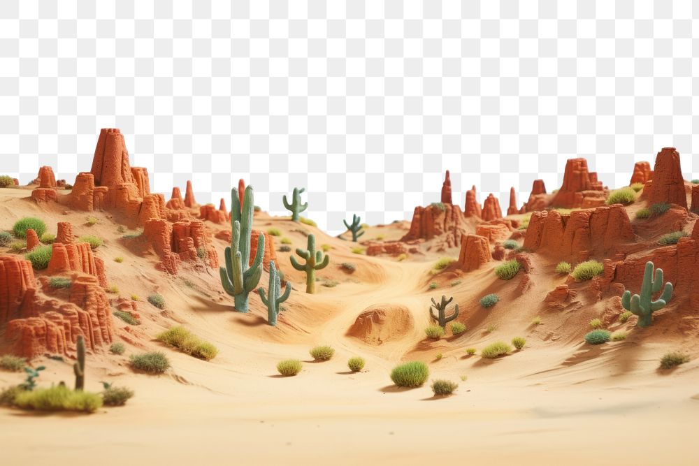 PNG  Simplified desert view landscape panoramic outdoors. AI generated Image by rawpixel.