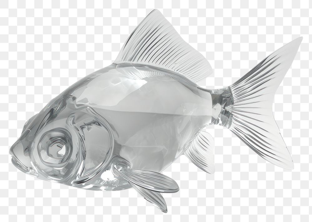 PNG  Fish shape transparent animal glass.