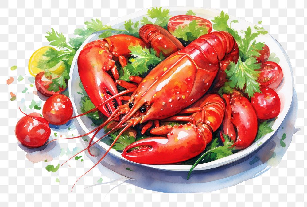 PNG A big dish of lobster boil food seafood invertebrate.