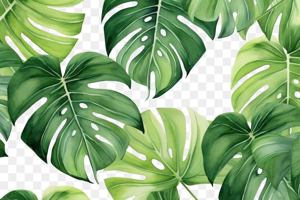 PNG Aesthetic monstera leaf pattern background backgrounds nature plant.