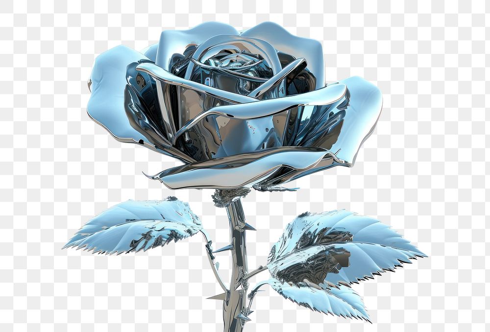 PNG Flower rose plant metal.