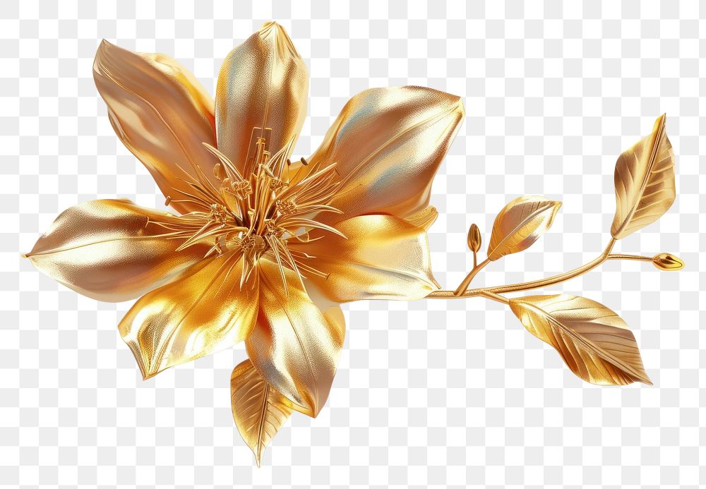 PNG Jewelry flower brooch gold.