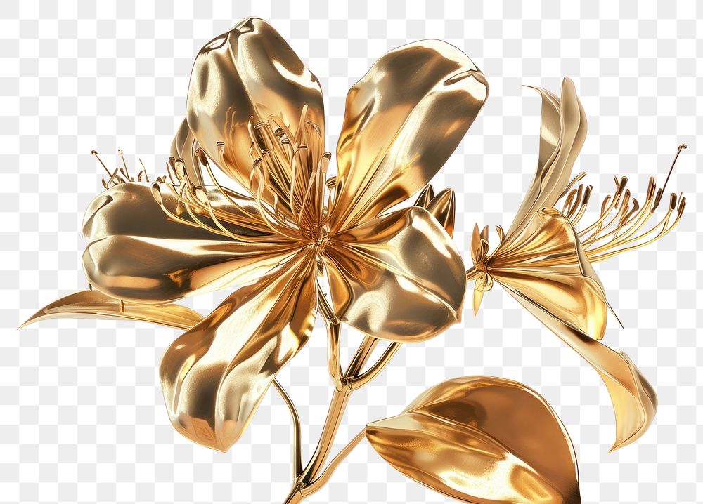 PNG Flower gold brooch plant