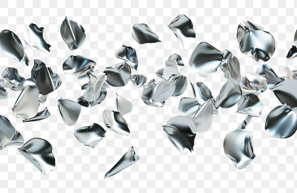 PNG Jewelry silver metal petal.