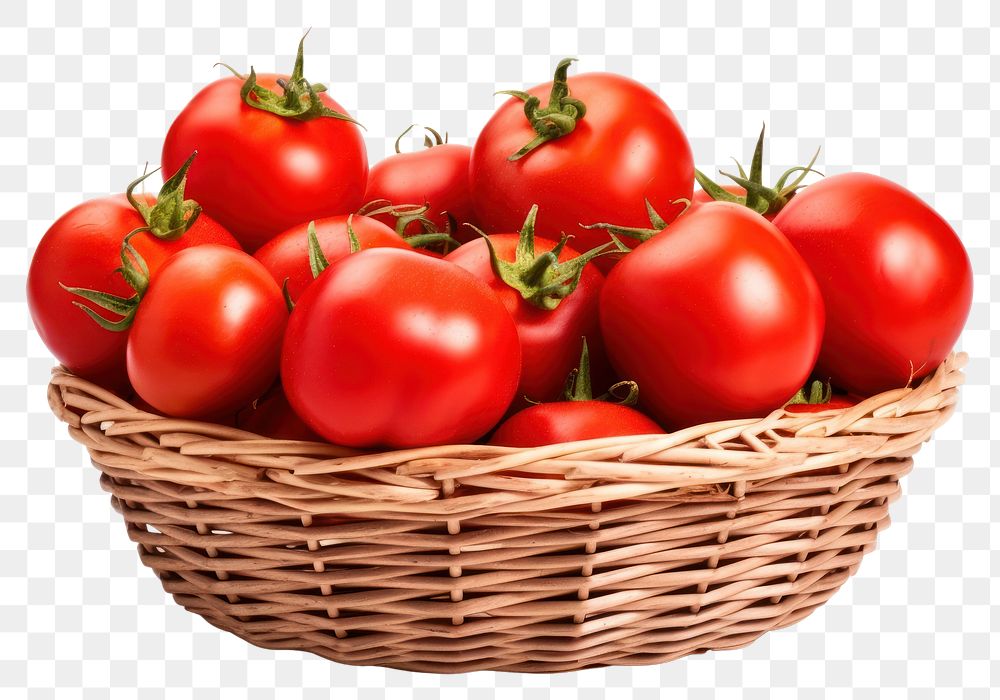 PNG Tomatos basket vegetable plant.