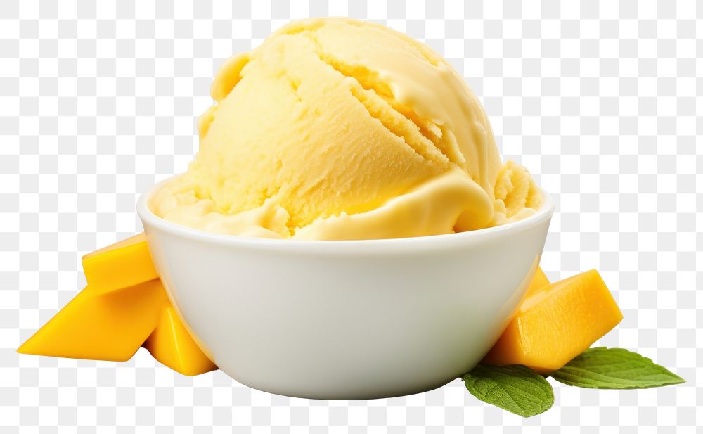 PNG A mango ice-cream dessert food white background.