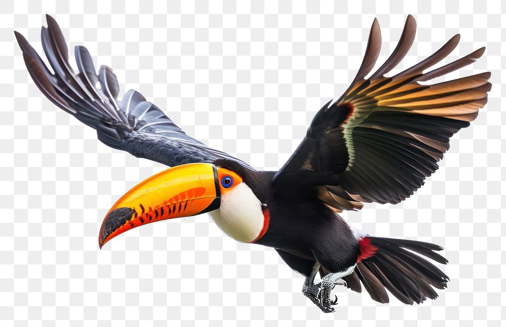 PNG  Toco toucan animal flying bird. AI generated Image by rawpixel.