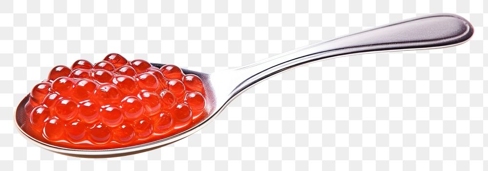 PNG  Red caviar spoon food silverware. 