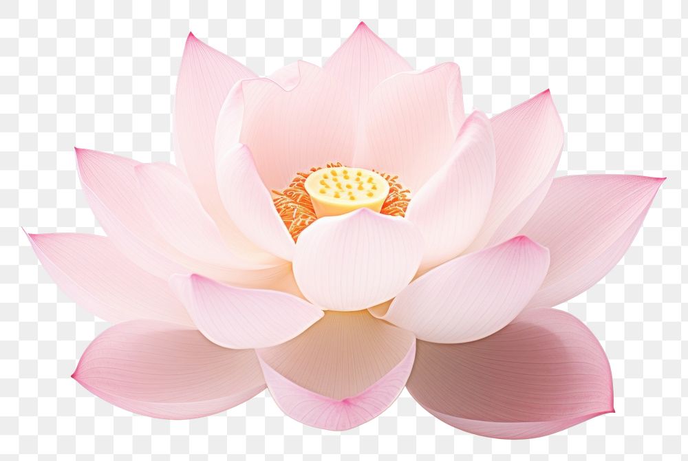 PNG  Cleaning white background one single lotus beautiful lotus no shadow. AI generated Image by rawpixel.