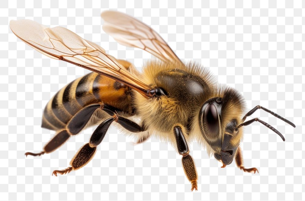 PNG  White background a one single bee no shadow animal