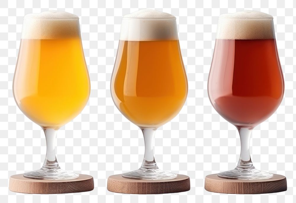 PNG Craft beer glass drink white background.