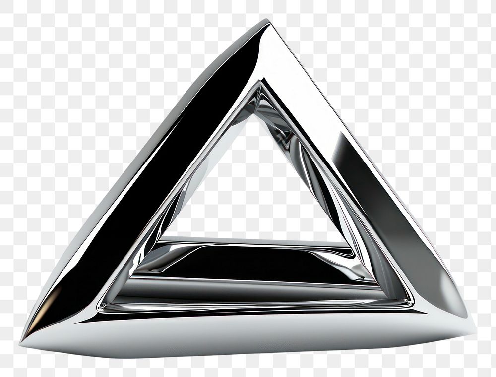 PNG Triangle Chrome material triangle jewelry white background.