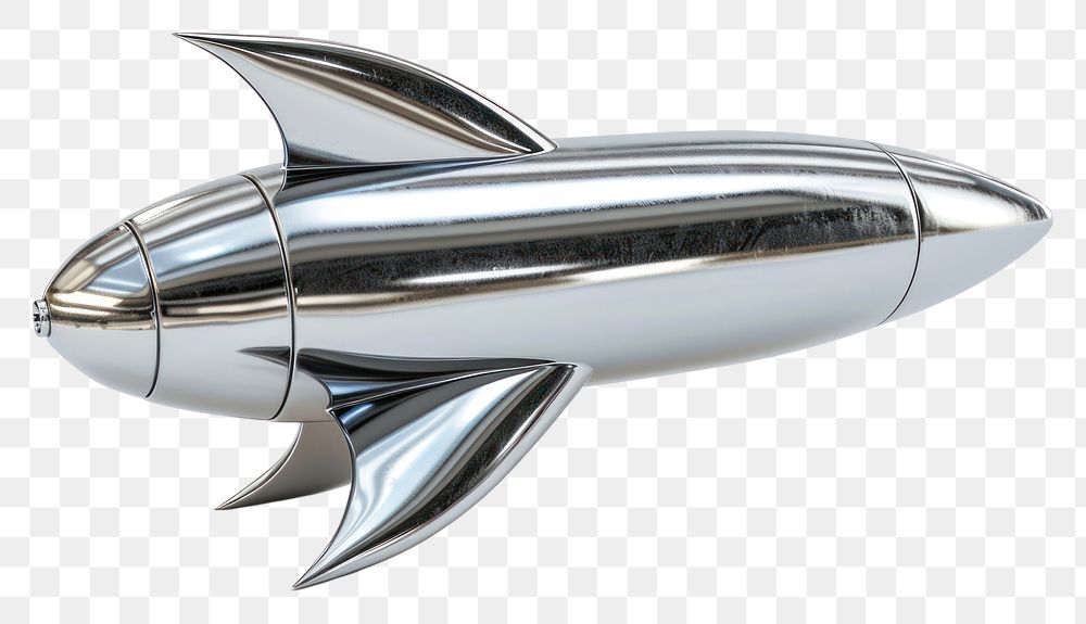 PNG Rocket Chrome material vehicle chrome white background.