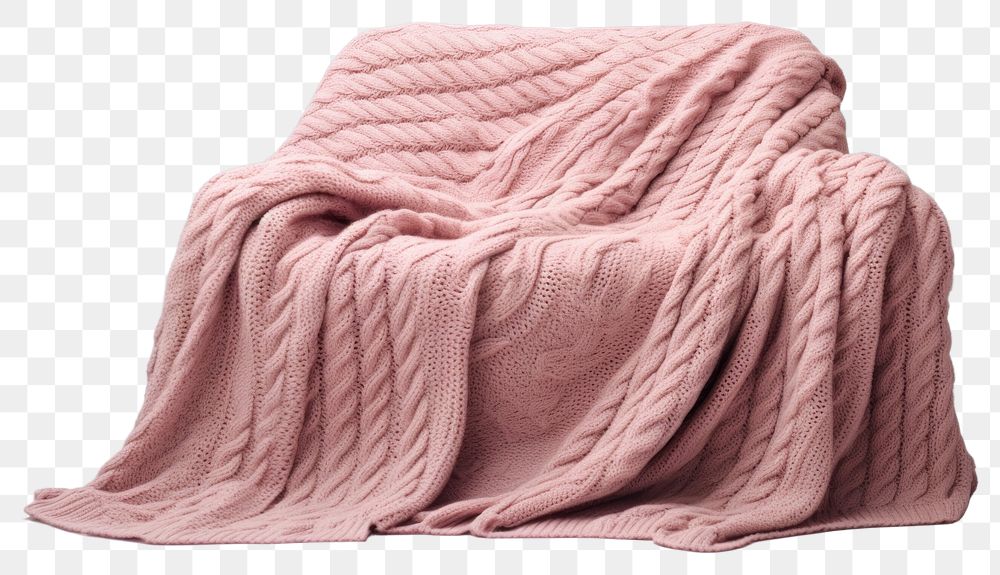 PNG Pink knitted blanket relaxation furniture material