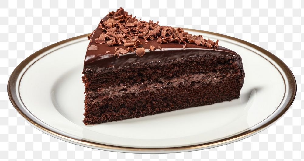 PNG Chocolate cake plate dessert food.