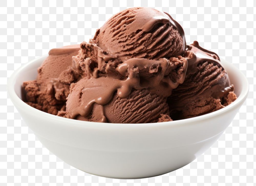 PNG Chocolate ice cream dessert food bowl.