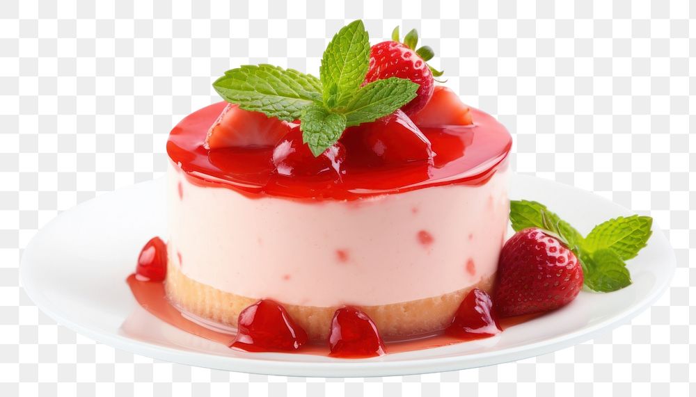 PNG  Strawberry dessert cream food.