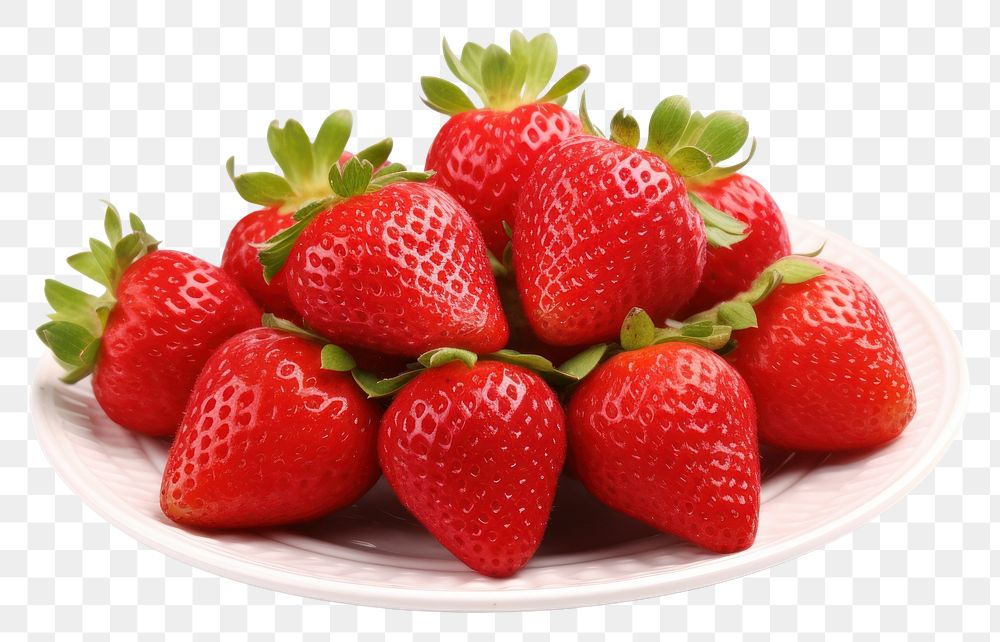 PNG  Strawberry plate fruit plant food.