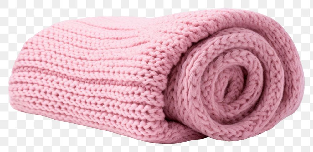 PNG Pink knitted blanket sweater white background material.