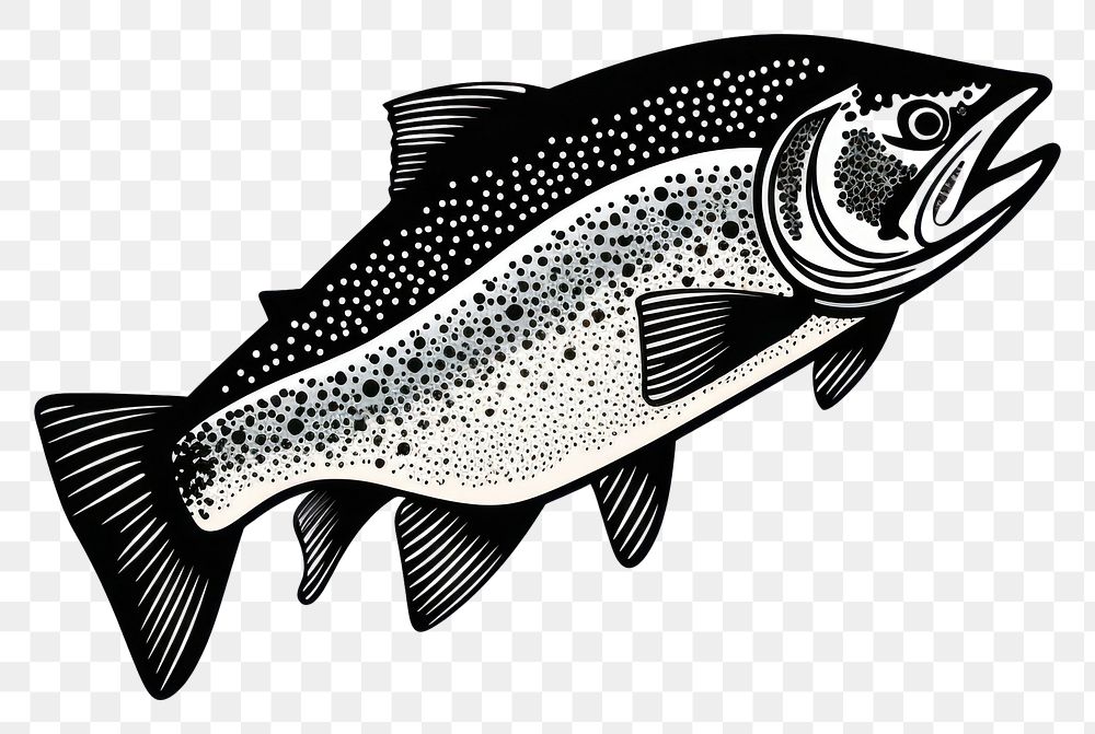 PNG Salmon animal trout black.